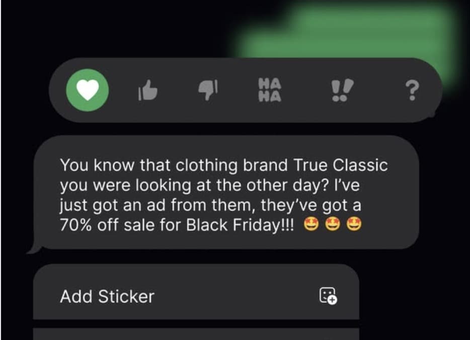 True Classic ad creative