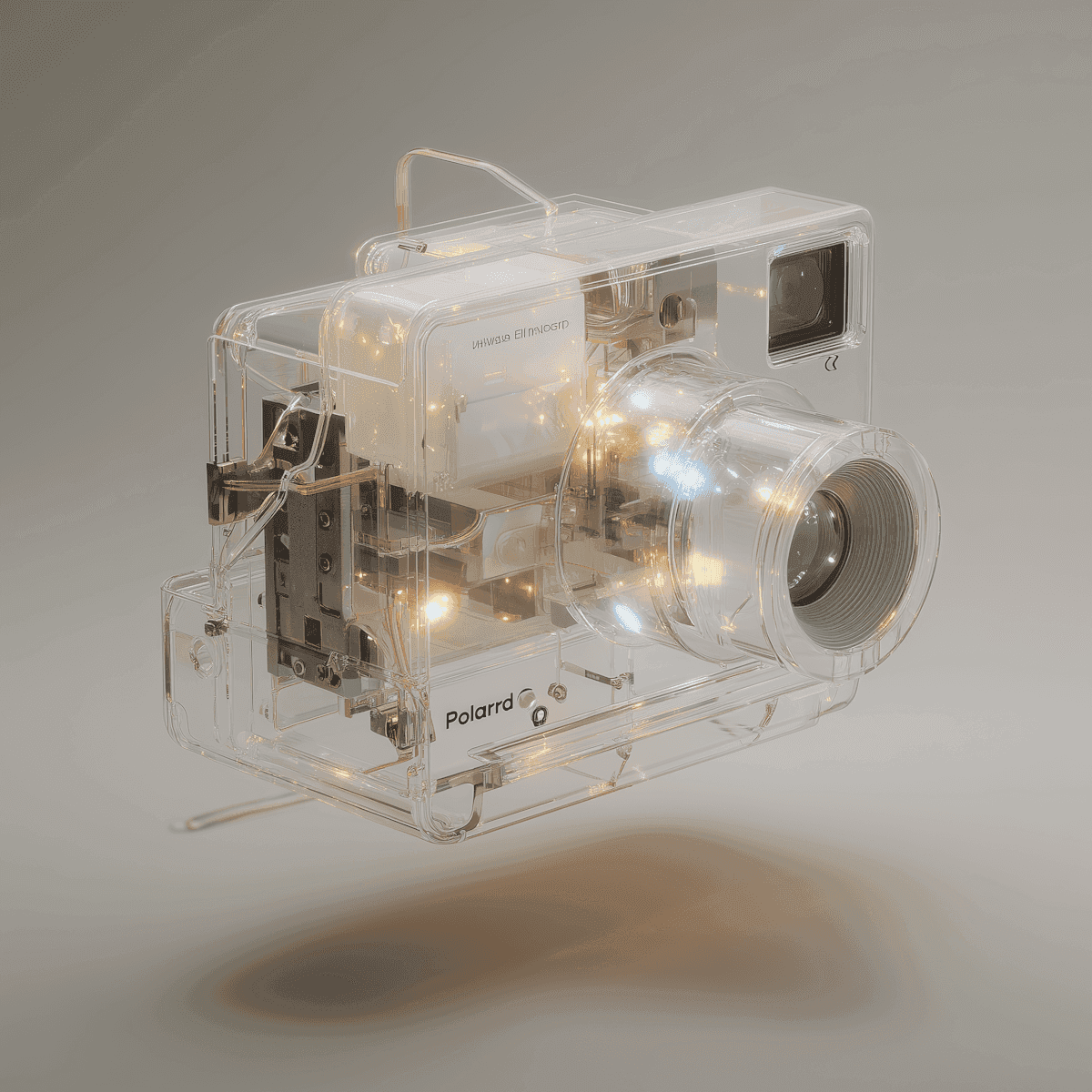 a prototype camera on a grey background