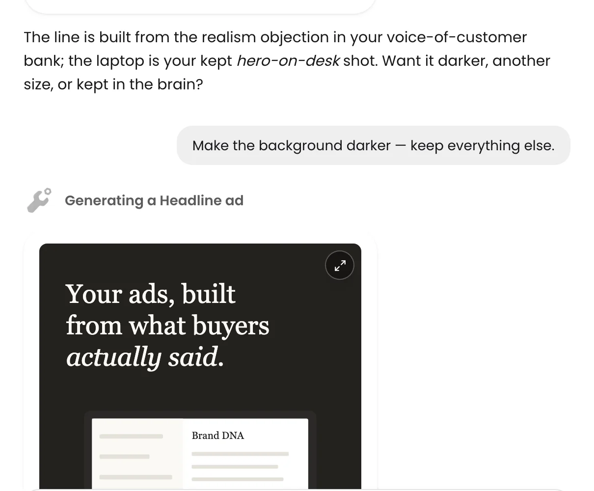 ViralMojo: telling the agent what to change in the remade ad