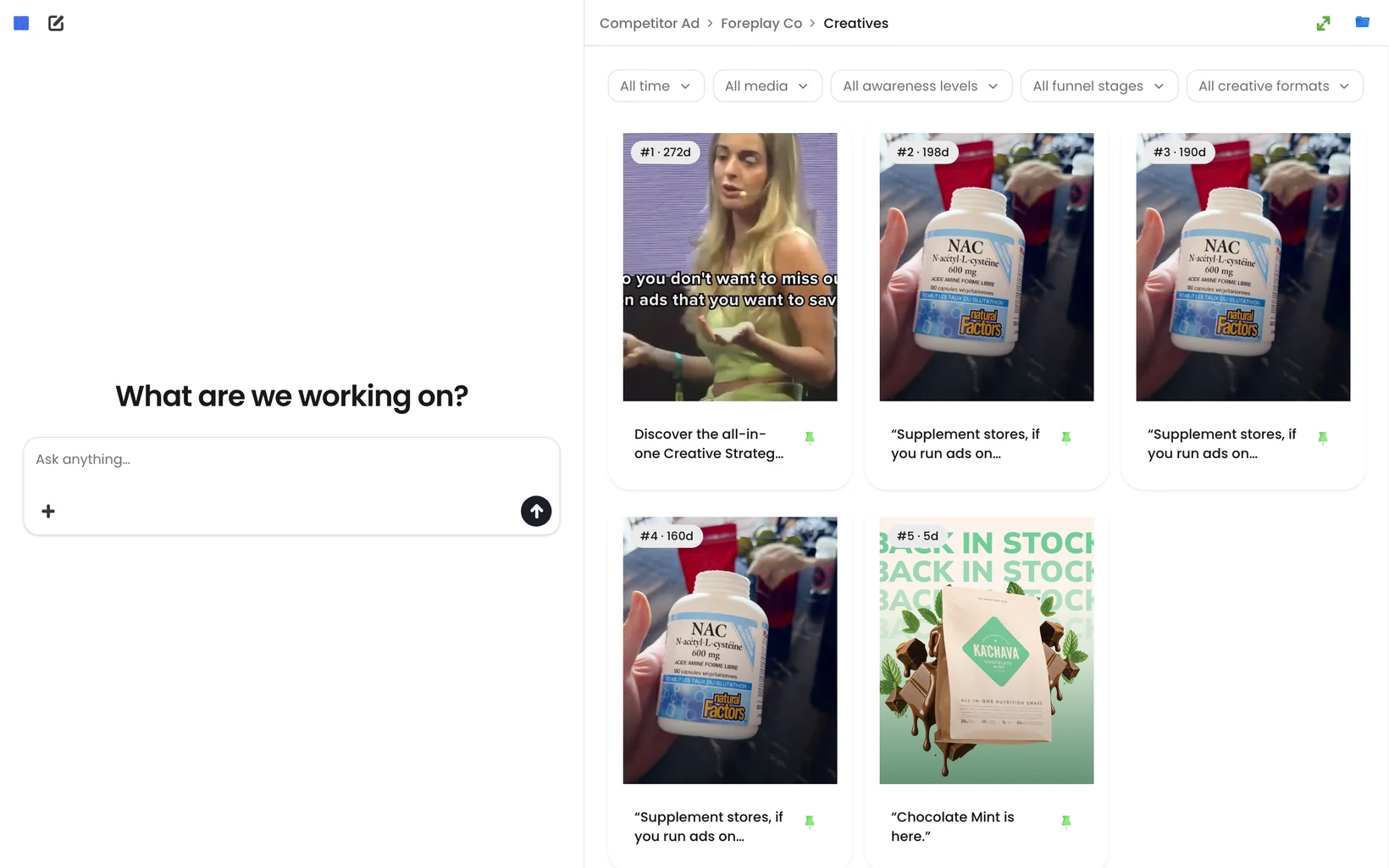 ViralMojo: choosing a competitor's static ad or generating from research